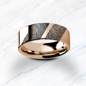 Abrir la imagen en la presentación de diapositivas, Engraved Couple Set Fingerprint Ring, Sibling Brothers Sisters Fingerprint Ring, Mother Daughter Father Son Fingerprint Ring - The Veil
