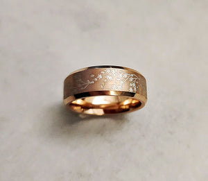 Abrir la imagen en la presentación de diapositivas, Engraved Japanese Maple Tree ring, Maple Tree Wedding Ring ,Maple Tree Ring, Maple Tree Forest Ring - 8mm - The Veil
