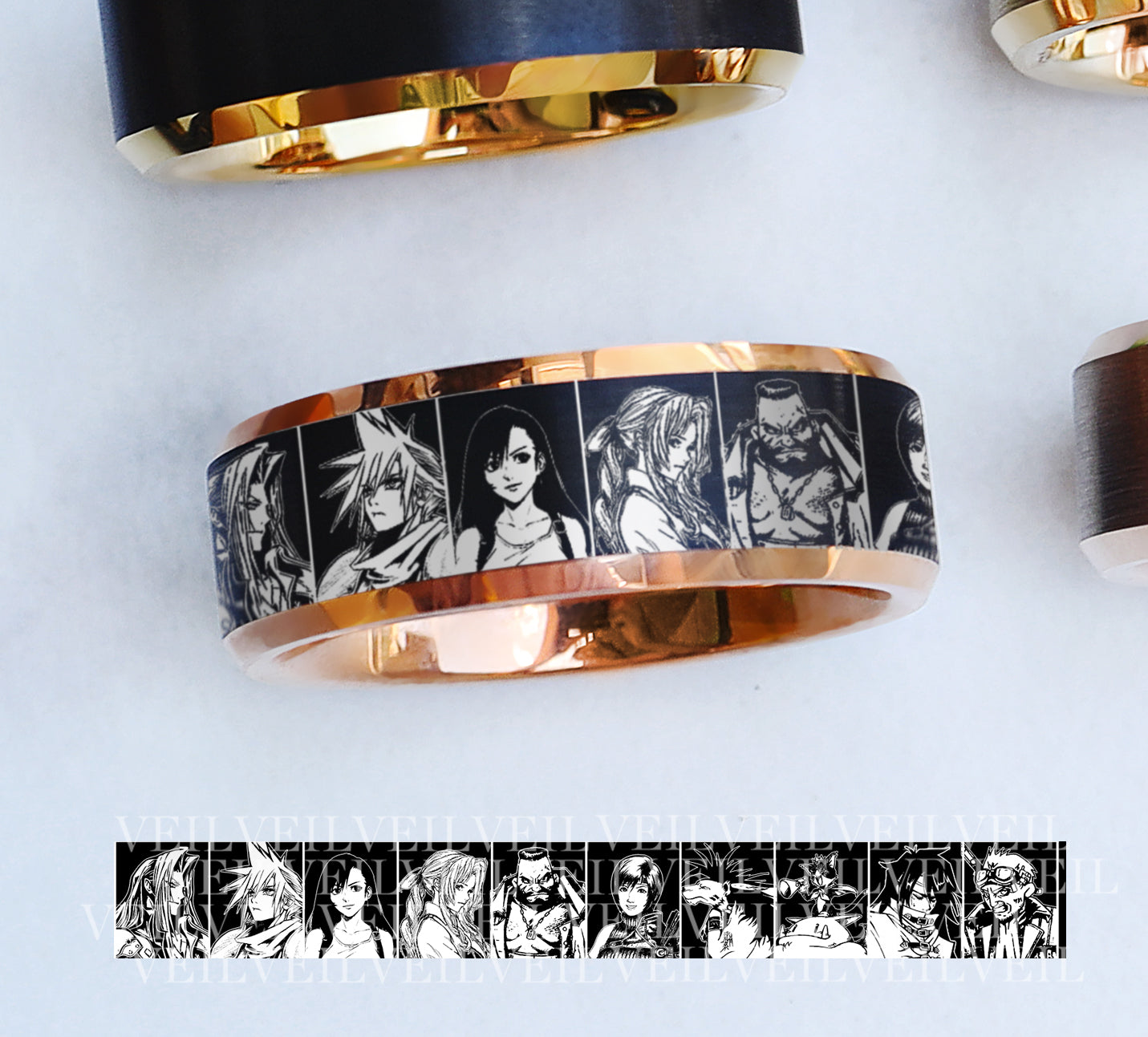 Engraved FF7 Ring, Final Fantasy Promise Ring, Sephiroth Cloud Ring