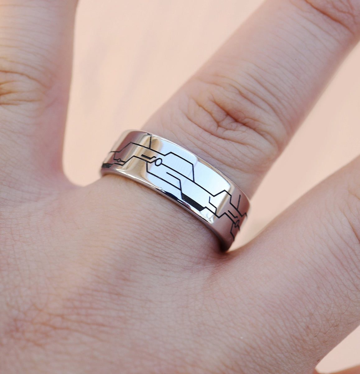 Silver Metal Nier Automaton Nier Automata Ring, Black Box Ring, Nei...