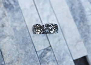 Traditional Engraved Dragon Wedding Ring, Ancient Dragon Wedding Ring, Dragon Promise Ring, Dragon Pattern Ring, Dragon Gift - 8mm Available - The Veil