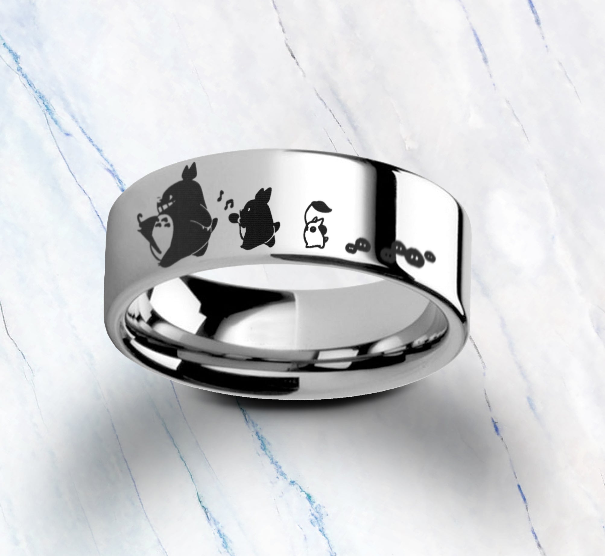 Engraved My Neighbor Totoro March Ring, My Neighbor Totoro March